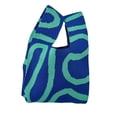 thumbnail image 2 of Bolso de mano jinwen Bohemio Lindo Reutilizable de Señora Ligero Moda Azul Cartera de mujer de punto, 2 of 8