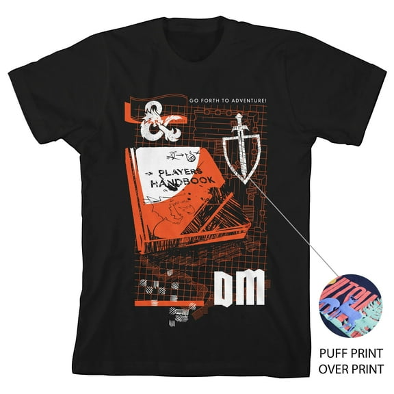 Dungeons & Dragons Go Forth To Adventure Boy's Black T-shirt-Medium