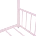 thumbnail image 3 of Bellemave Twin Metal House Bed with Headboard and Footboard Montessori House Bed, Metal Floor Bed Frame with Roof, No Box Spring Needed, Pink, 3 of 11