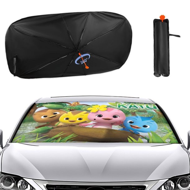 Katuri Sombrilla Solar para Auto - Protector de Parabrisas Plegable | Cortina Solar Delantero | Bloqueo UV y Aislamiento de Calor 133x73cm