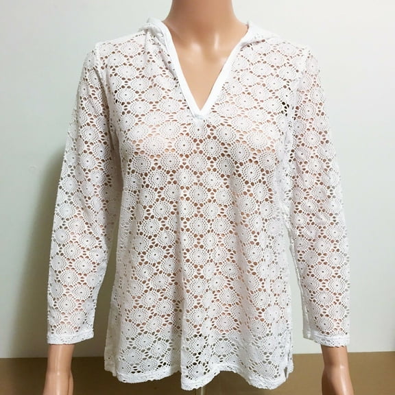 Ella Moss Women's Sz M All Day Hoodie Beach Tunic Swim Cover-Up