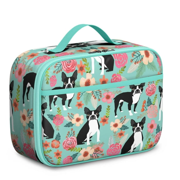 Adorable Dog-themed Print Lunch Bag – Geometric Dog Pattern Abstract Dog Art Insulated Lunch Tote for Preschool