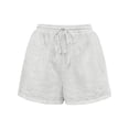 thumbnail image 6 of longantii Shorts for Women Trendy Summer Casual Loose Comfy Elastic Waist Drawstring Shorts with Pockets Beach Vacation Clothes White XXL, 6 of 7