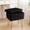 Black, variant on TINKLE WELL Storage Vanity Stool Chair, Soft Faux Fur Makeup Ottoman, Adjustable Anti-Slip Feet, Modern Footrest for Bedroom, Makeup, Entryway, White