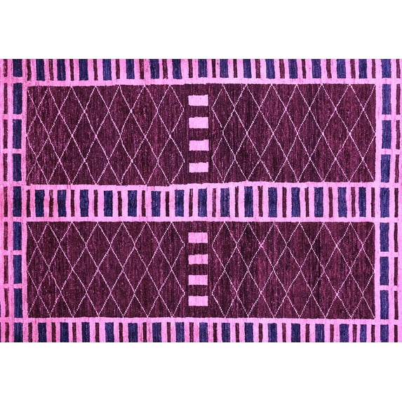 Ahgly Company Indoor Rectangle Abstract Purple Modern Area Rugs, 7' x 9'