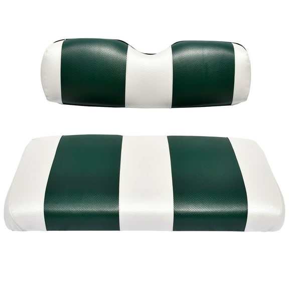 Replacement Seat Cover For Club Car DS Post-2000 Golf Cart (White & Green)