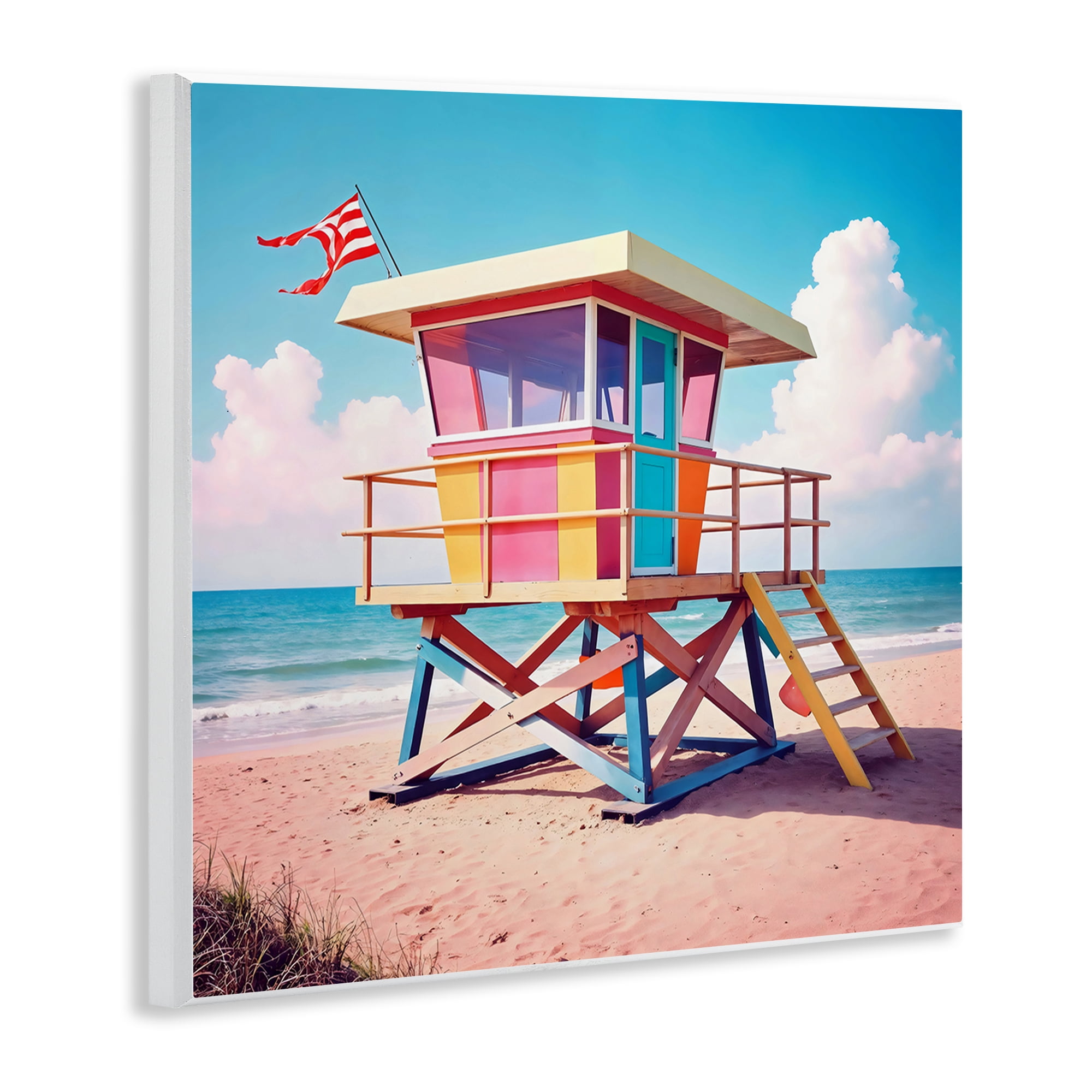Stupell Industries Colorful Sunny Beach Tower Wall Plaque Art, design by Creative Studio