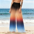 thumbnail image 5 of Mesh Cover Up Pants for Women High Waisted Sheer Wide Leg Beach Trousers Abstract Print See Through Loose Swimsuit Coverups for Pool, 5 of 7