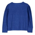 thumbnail image 7 of Yourumao Girls Ribbed Knit Tops for 5-14 Years Cute Puffed Long Sleeve Shirts Stretch Long Sleeve Blouses Solid Spring Tees, 7 of 7