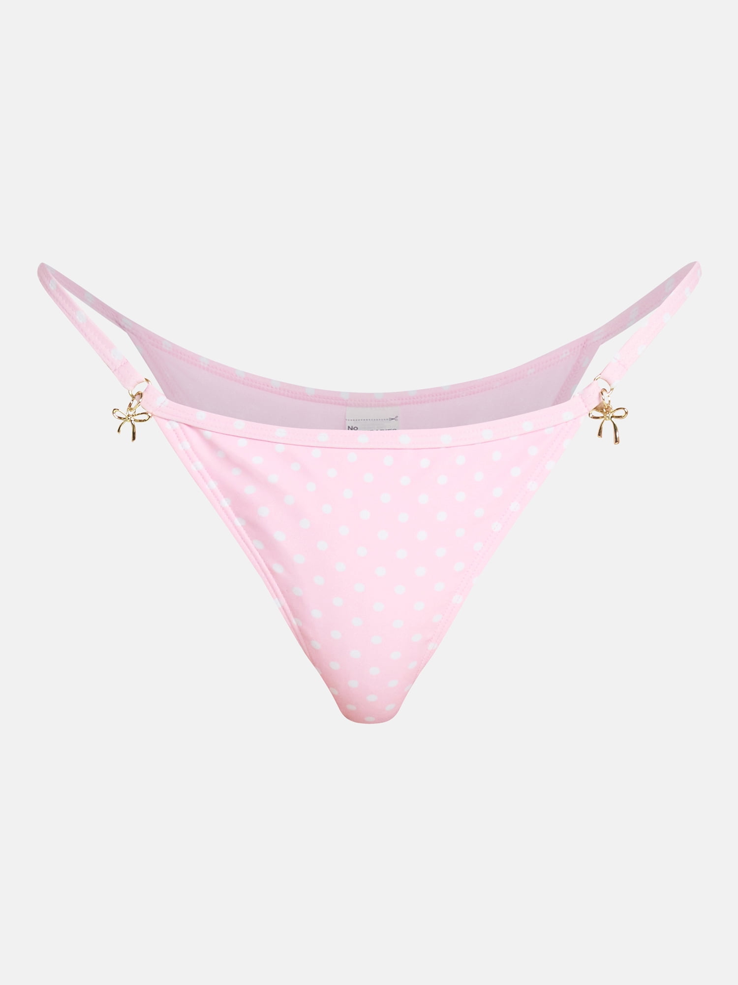 No Boundaries Polka Dot Print String Bikini Bottoms, Women’s XXS-XXL