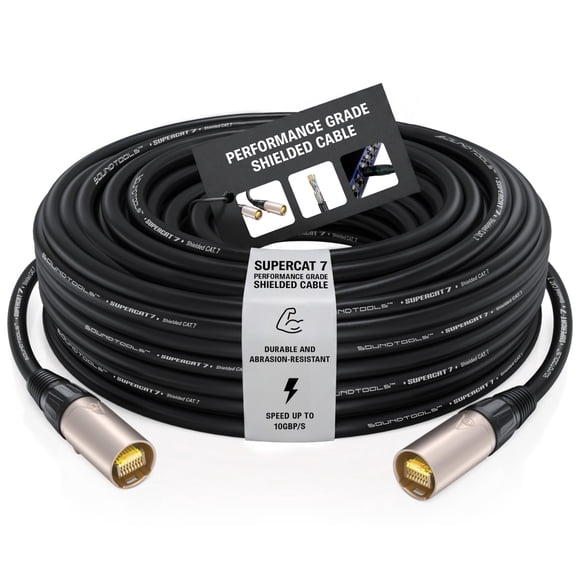 Cable Ethernet Sound Tools SuperCAT 7 blindado de 45 m, negro