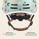 thumbnail image 4 of Retrospec Remi Casco de bicicleta para niños y niñas - Casco de bicicleta con visera incorporada y correas reflectantes ajustables para patinetas, patinetas, patines - Matcha Bloom - 49-53 cm 5229, 4 of 7