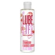 #LubeLife Strawberry Flavored Oral Use Personal Lubricant, 8 oz Sex Lube for Men, Women and Couples (Strawberry)
