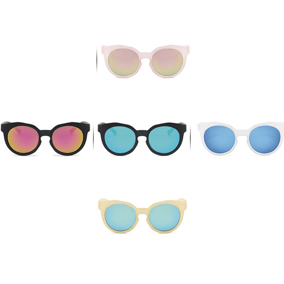 GJX 5 Pcs Baby Sunglasses,Colorful Mirrored Lenses Toddler Sunglasses,Frosted Frame Design Kids Sunglasses