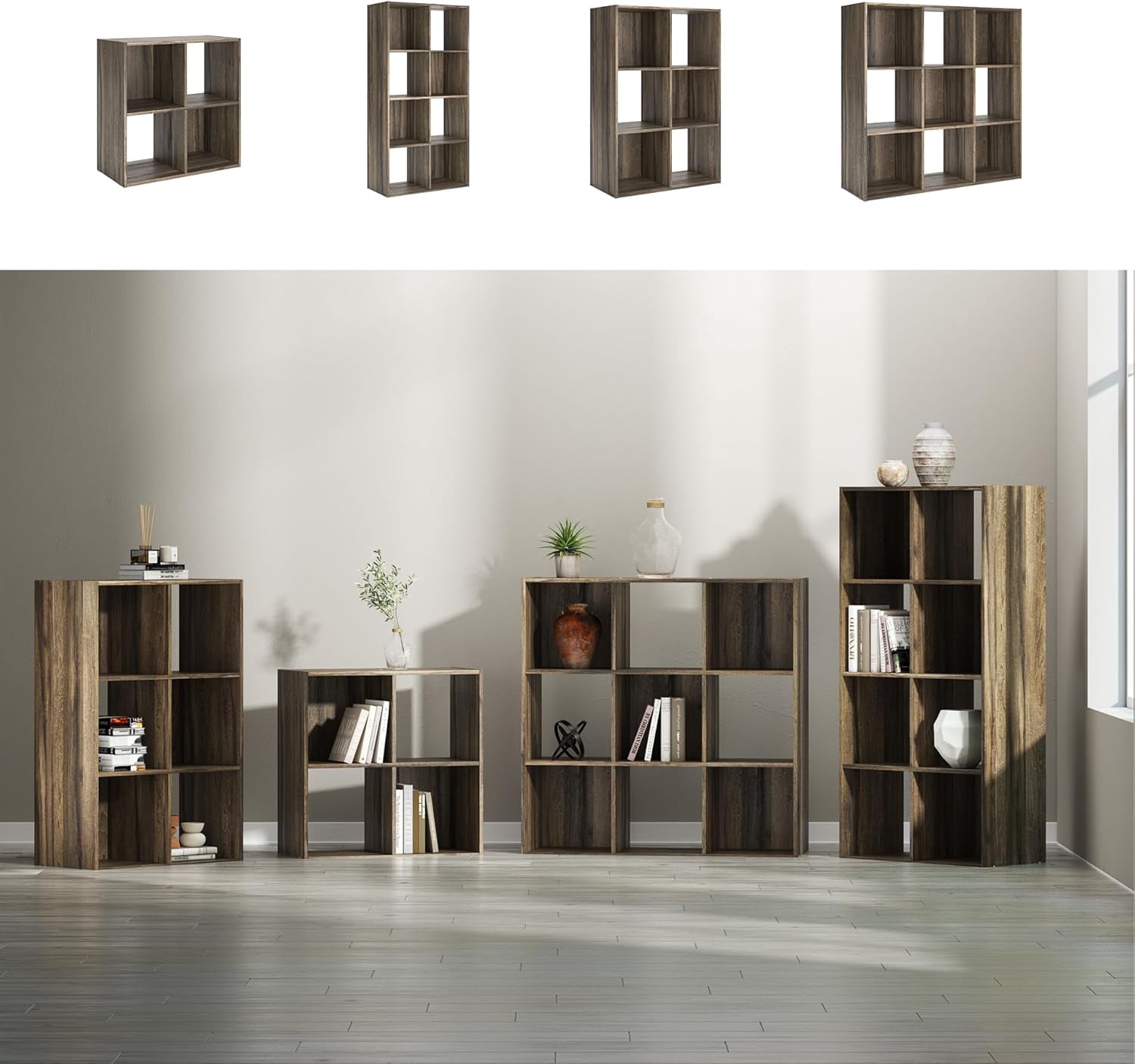 GGsum Shallifer 8 Cube Storage Organizer or Bookcase, Brown