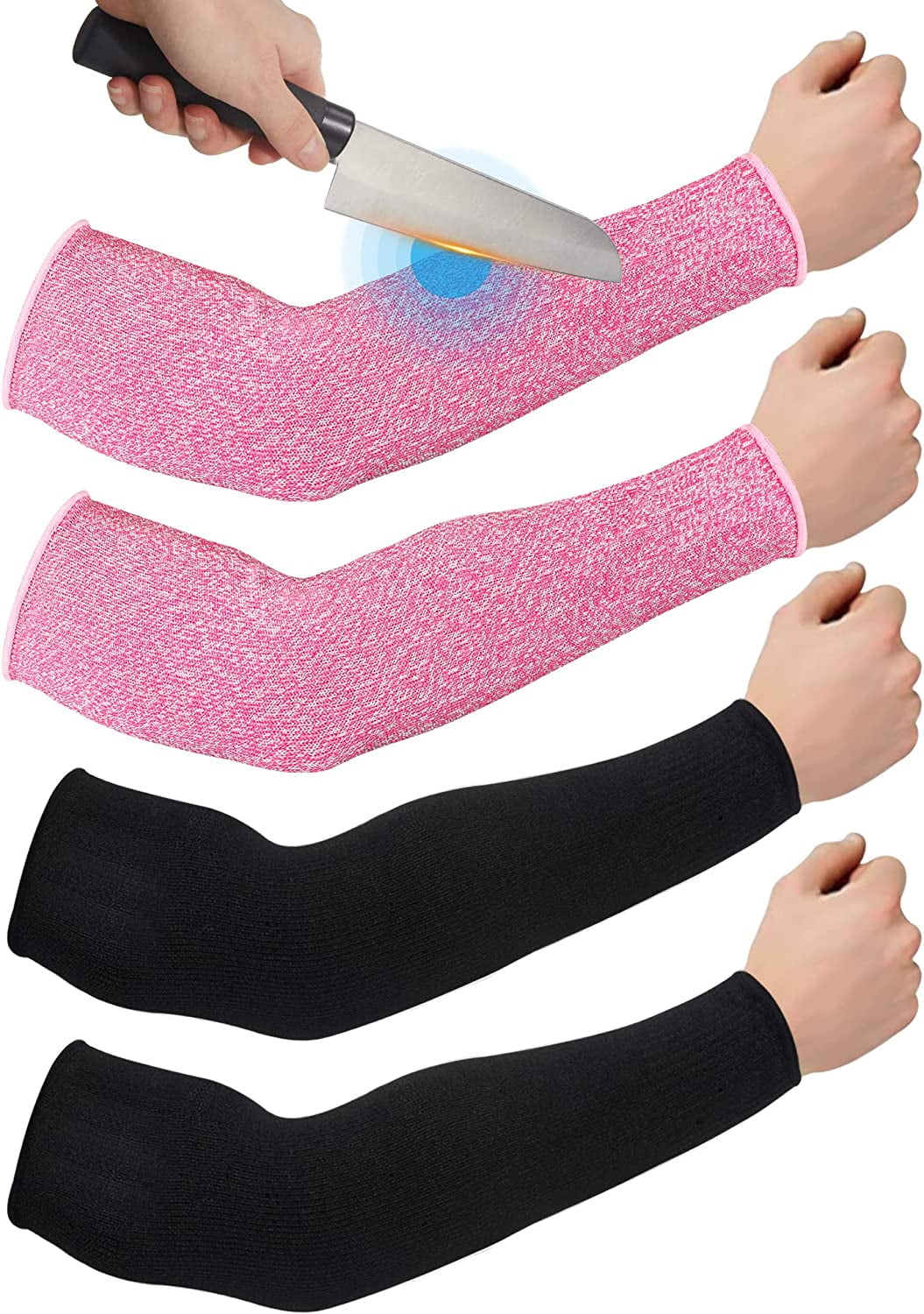 PIKADINGNIS 2 Pairs Cut Resistant Sleeves Thin Arm Protectors Arm Guard