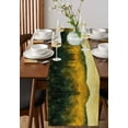 thumbnail image 4 of Green Yellow Forest Burlap-Cotton Table Runner 48 Inches Long,Oil Painting Landscape Farmhouse Table Runners,Outdoor Dining Tablecloths Decor for Baby Shower Party Wedding 13x48, 4 of 9