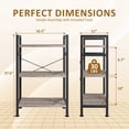 thumbnail image 5 of Atilioo 3 Tiers Bookcase, Wood Bookshelf Tall Display Shelves Storage Organizer for Bedroom, Living Room & Home Office, Gray, 5 of 9