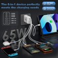 thumbnail image 2 of Cargador USB C Hibiker, 65 W, 6 puertos, PD+QC Power, blanco, 2 of 7