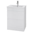thumbnail image 1 of Gabinete Para Baño KingsHouse Mueble Lavamanos ovalín Monomando 2 Cajones Organizador Fibra de Madera MDF blanco, 1 of 7