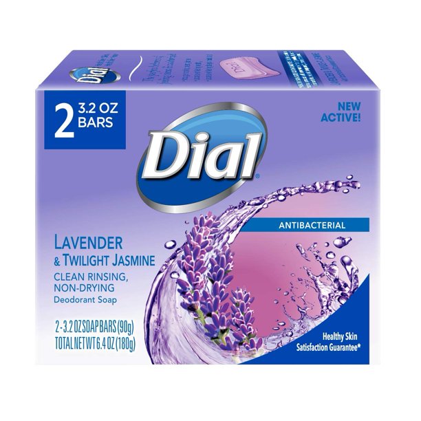 Dial Antibacterial Bar Soap, Lavender & Twilight Jasmine, 3.2 Ounce, 2