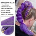 thumbnail image 2 of Purple Pre-stretched Braiding Hair Extension, Demon Hunters Rumi Costume Hair Extension for Kids, Anime Halloween Cosplay Props, 2 of 5