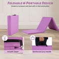thumbnail image 6 of CL.HPAHKL Folding Gym Mat, Portable Exercise Tumbling Mats 2 Inch Thick Yoga Mat with Carrying Handles Tri-Fold Cheer Mats for MMA, Stretching Yoga Cheerleading Martial Arts, Purple, 6 of 7