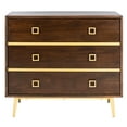 thumbnail image 5 of SAFAVIEH Katia Contemporary Retro Three Drawer Chest, Brown (31.9 in. W x 16 in. D x 29 in. H), 5 of 14