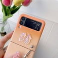 thumbnail image 2 of Bling Case Compatible with Samsung Galaxy Z Flip 4 with Cute Butterfly Strap Hard PC Shockproof Cover for Girls-Orange, 2 of 6