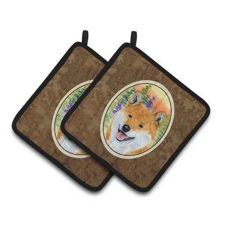 

Carolines Treasures SS8234PTHD Shiba Inu Pair of Pot Holders 7.5HX7.5W multicolor