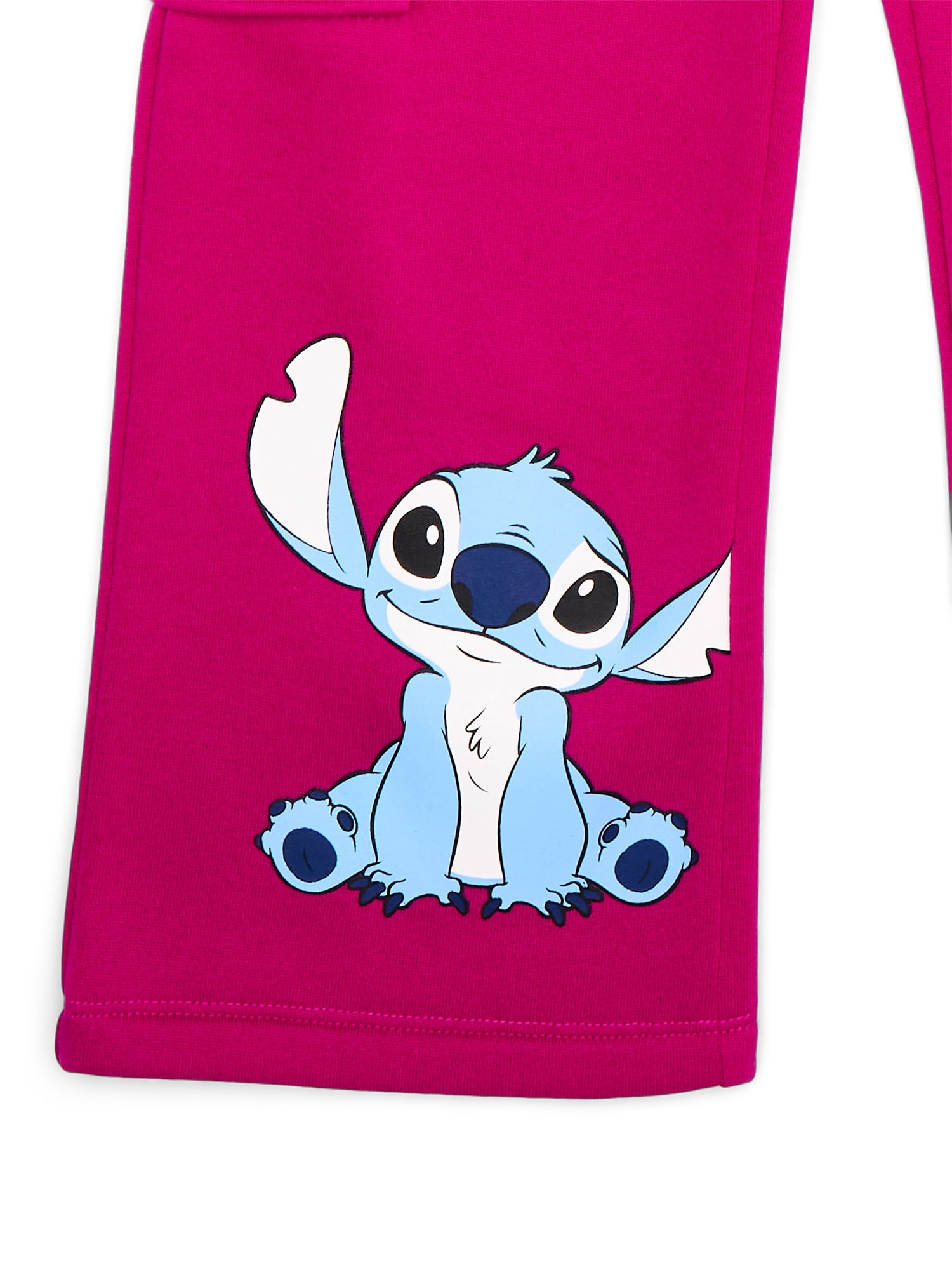 Stitch Girls Embroidered Graphic Wide Leg Fleece Pants, Sizes 4-16