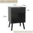 thumbnail image 3 of Mid Century Modern Nightstand, Wood Bedside Table with Drawer and Opening Storage, End Table Living Room Fluted Night Stand with Solid Wood Legs for Bedroom, 3 of 7