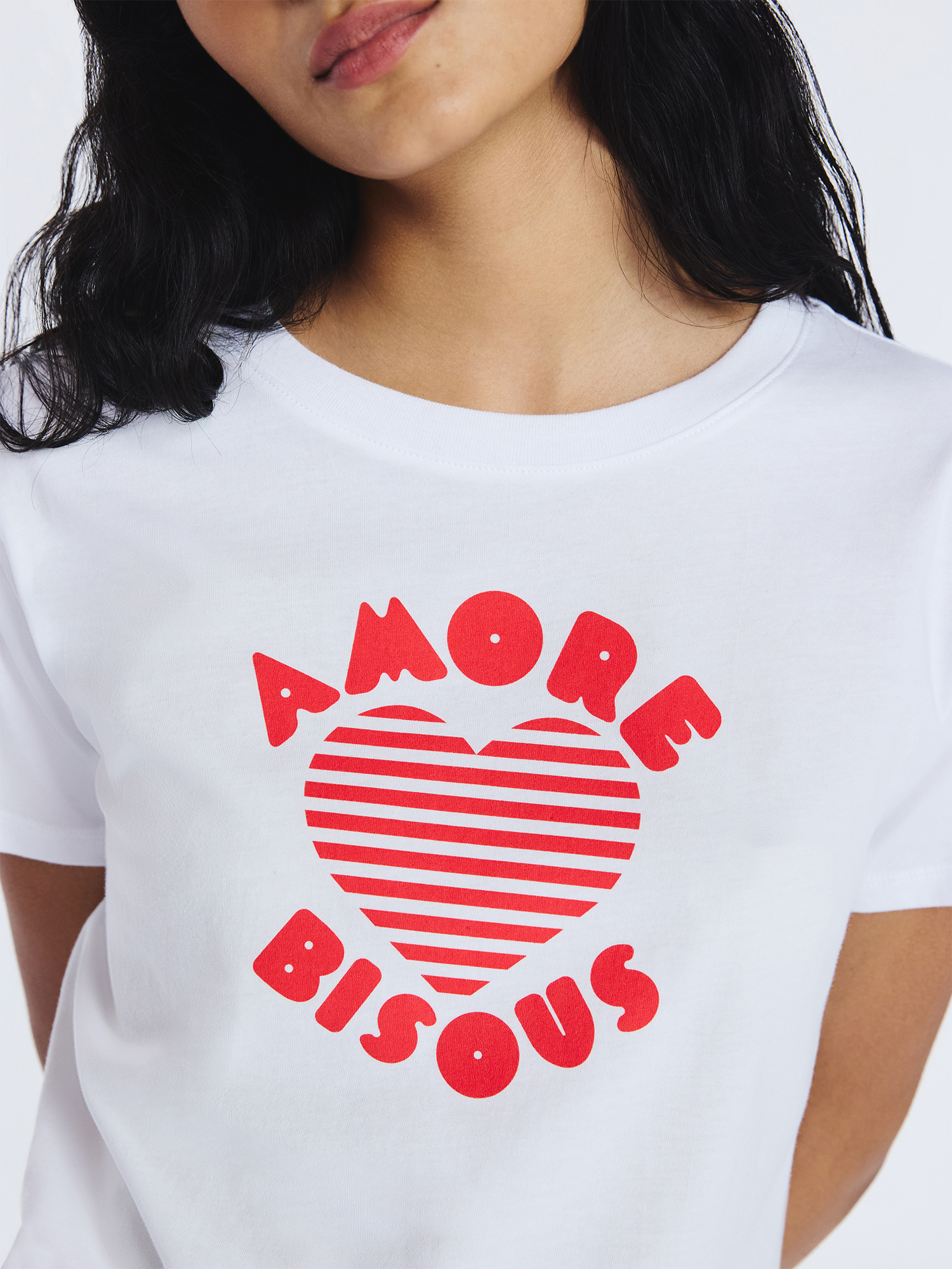 Free Assembly Women's and Women’s Plus Cotton Cropped Boxy Heart Tee with Short Sleeves, Sizes XS-4X