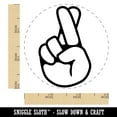 thumbnail image 2 of Fingers Crossed Promise Hand Gesture Self-Inking Rubber Stamp Ink Stamper - Black Ink - Small 3/4 Inch, 2 of 7