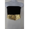 thumbnail image 5 of New Women Elastic Waistband Gold Belt  Hip High Waist Metal Hook Buckle S M, 5 of 6