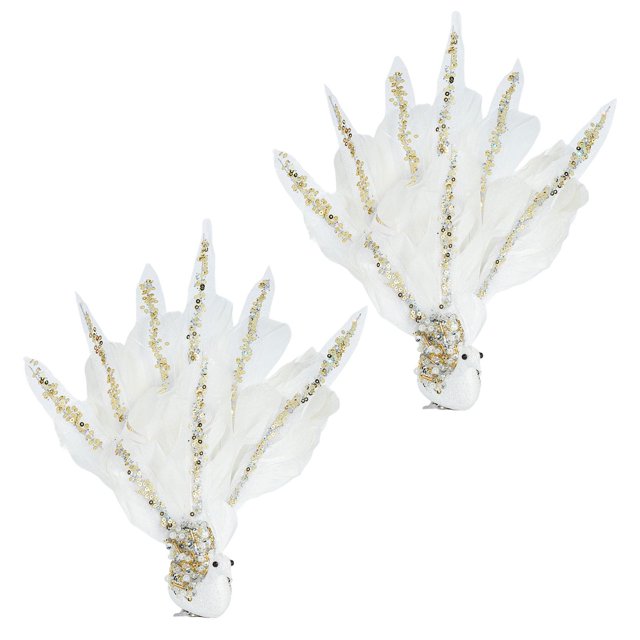 Clip de Plumas Mayimx para Navidad Horquilla de Cóctel Adornos Colgante 24cmx28cm