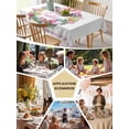 thumbnail image 5 of Happy Easter Table Cloth, Waterproof Tablecloth for Rectangle Tables, Rabbits Bows Spring Tulips Eggs Pastoral Reusable Washable Fabric Table Cover for Restaurant Kitchen Dining Tables 54"x108", 5 of 9