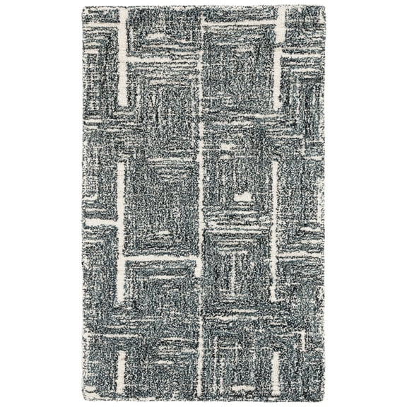 SAFAVIEH Metro Fulton Distressed Area Rug, Black/Ivory, 4' x 6'