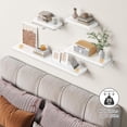 thumbnail image 6 of 24 Inch Floating Shelves for Wall Decor, White Wall Book Shelves for Bedroom, Large Long Deep Hanging Shelves for Bathroom Office Laundry Living Room Kitchen Closet Storage - Set of 3, 6 of 6