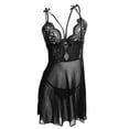 thumbnail image 4 of MEICHEN Night Gowns for Women Women Lingerie Open Front Dress Lace Chemise Sleepwear Mesh Nightgown with Thong Women's Sleep Dress, 4 of 4