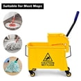 thumbnail image 4 of Mop and Bucket Set with Wringer On Wheels, 21 Quart Capacity Portable Wringer Trolley on Wheels, Side Press Floor Cleaning Wavebrake w/Handle, Mop Bucket for Home, , Restaurants, 4 of 8