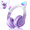 Gradient Purple, variant on Leyeet Cat Ear Kids Bluetooth Headphones for Girls Children Teens, LED Light Up Wireless/Wired Mode Foldable Stereo Girls Headphones with Built-in Mic for School Birthday Xmas Gift (Pink)