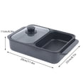 thumbnail image 2 of DENEST 2 in 1 Electric Barbecue Hot Pot Pan Smokeless Portable Grill Non-Stick Pan Black, 2 of 12
