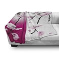 thumbnail image 3 of Floral Soft Flannel Fleece Blanket, Apricot Flowers Branches on Different Backgrounds Blossoms Nature Garden Art, Cozy Plush for Indoor and Outdoor Use, 50" x 70", Pink Black White, by Ambesonne, 3 of 6