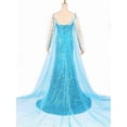 thumbnail image 2 of Women Queen Princess Dress See-Through Long Sleeve Backless Chiffon Shine Sequin Floor Length Dress, 2 of 3