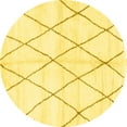 thumbnail image 1 of Ahgly Company Machine Washable Indoor Round Solid Yellow Modern Area Rugs, 4' Round, 1 of 4