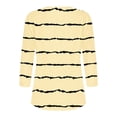 thumbnail image 4 of Ashirexll Womens Summer Tops Fashion 3/4 Sleeve Blouses Crew Neck Stripe Print T-Shirt Loose Casual Shirts Tees Yellow XL, 4 of 5