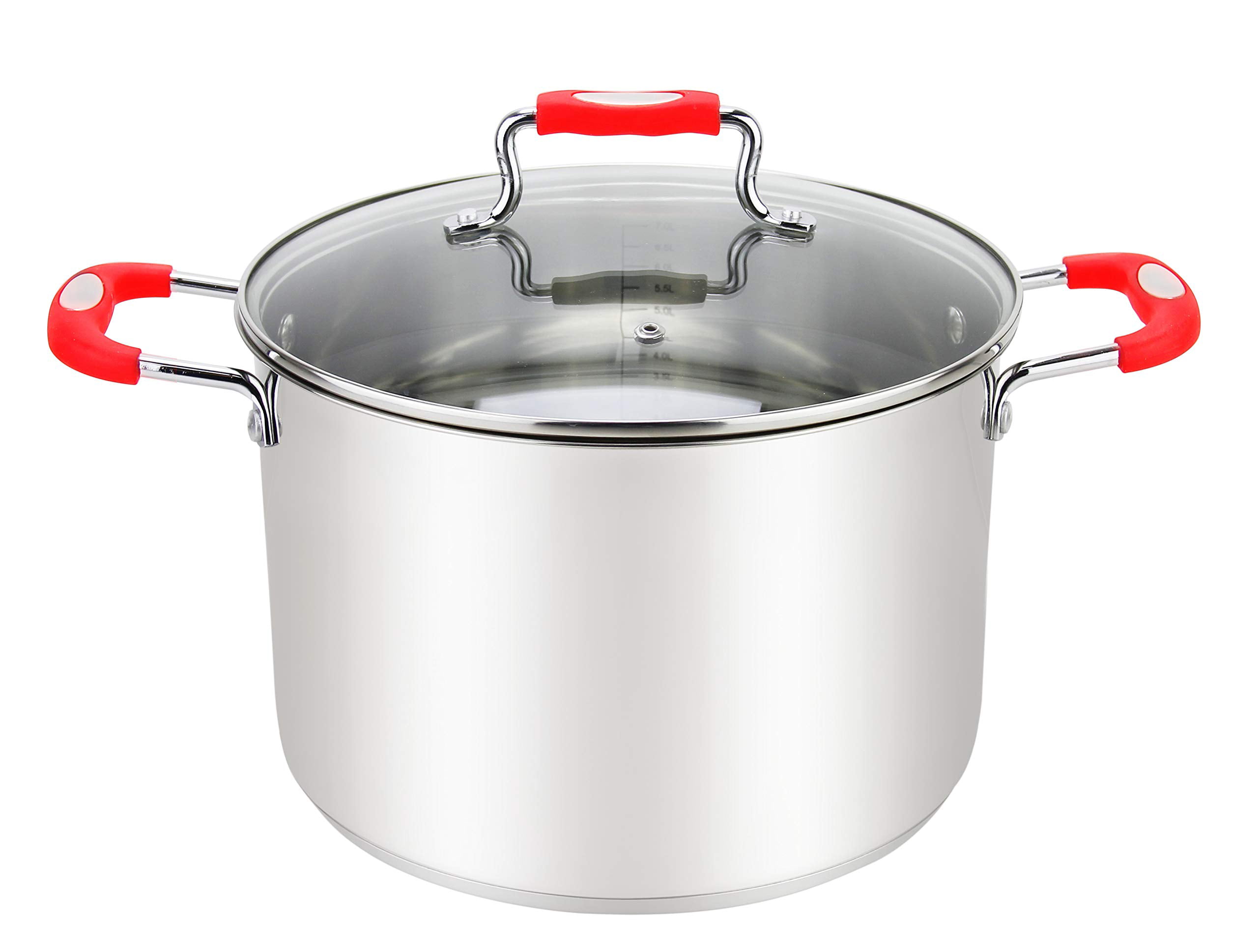 Stockpot ONEISALL 4 Quart Stock Pot Thicker Stainless Steel Large Pot with Lid Oven Large Capacity Gas Stoves Anti-Scalding Safety Handle and Fast Heating for Induction Cooktop 