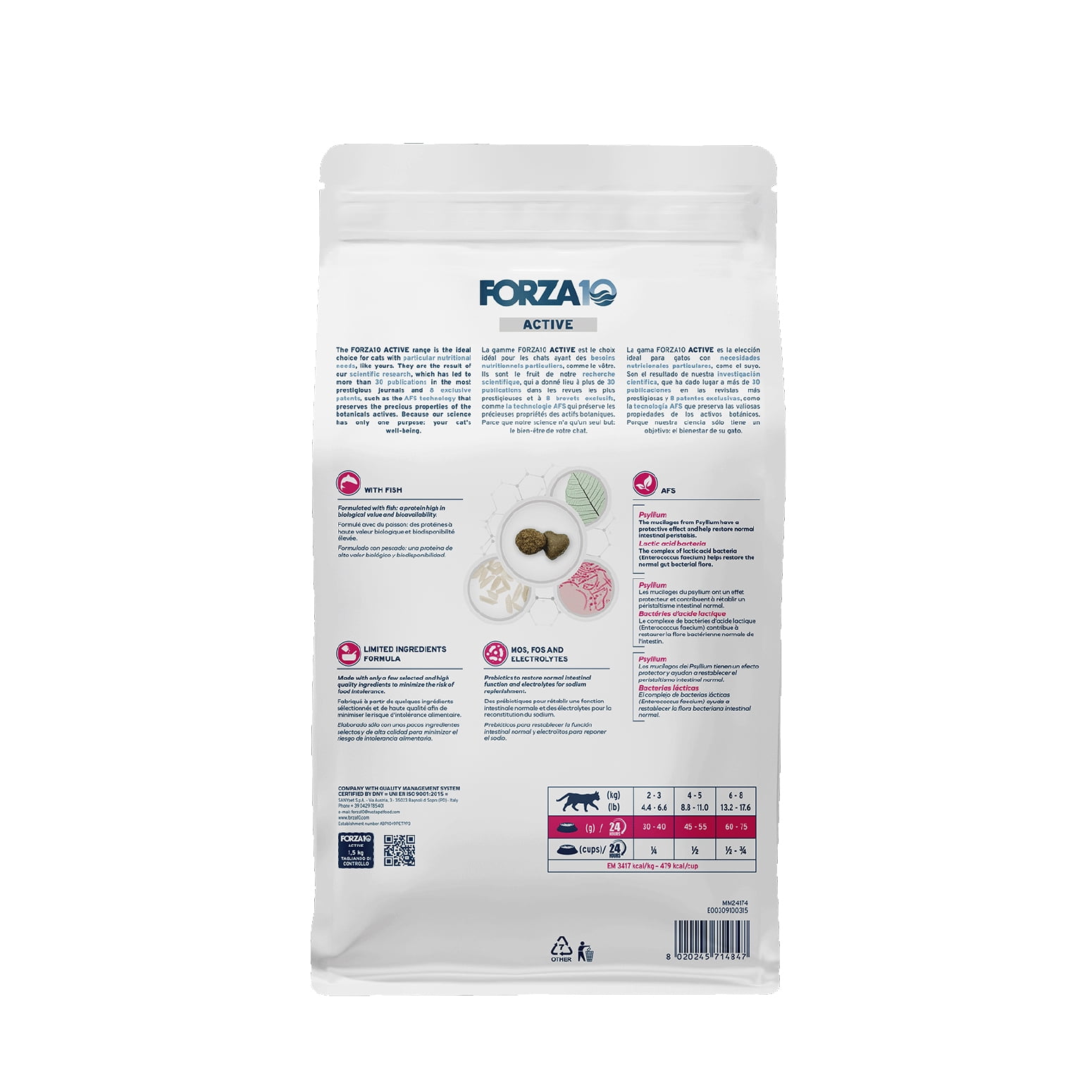 Forza10 Active Intestinal Dry Cat Food- 3.3 lb bag