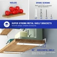 thumbnail image 3 of 6 Pack Heavy Duty Shelf Bracket, 12 inch Floating Shelf Brackets(1/5"-Thick) White Metal Wall Shelf Support Brackets, Holds 160+lb, 3 of 7